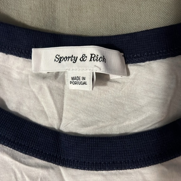 Sporty & Rich White Vendome Ringer T-Shirt - Picture 3 of 8